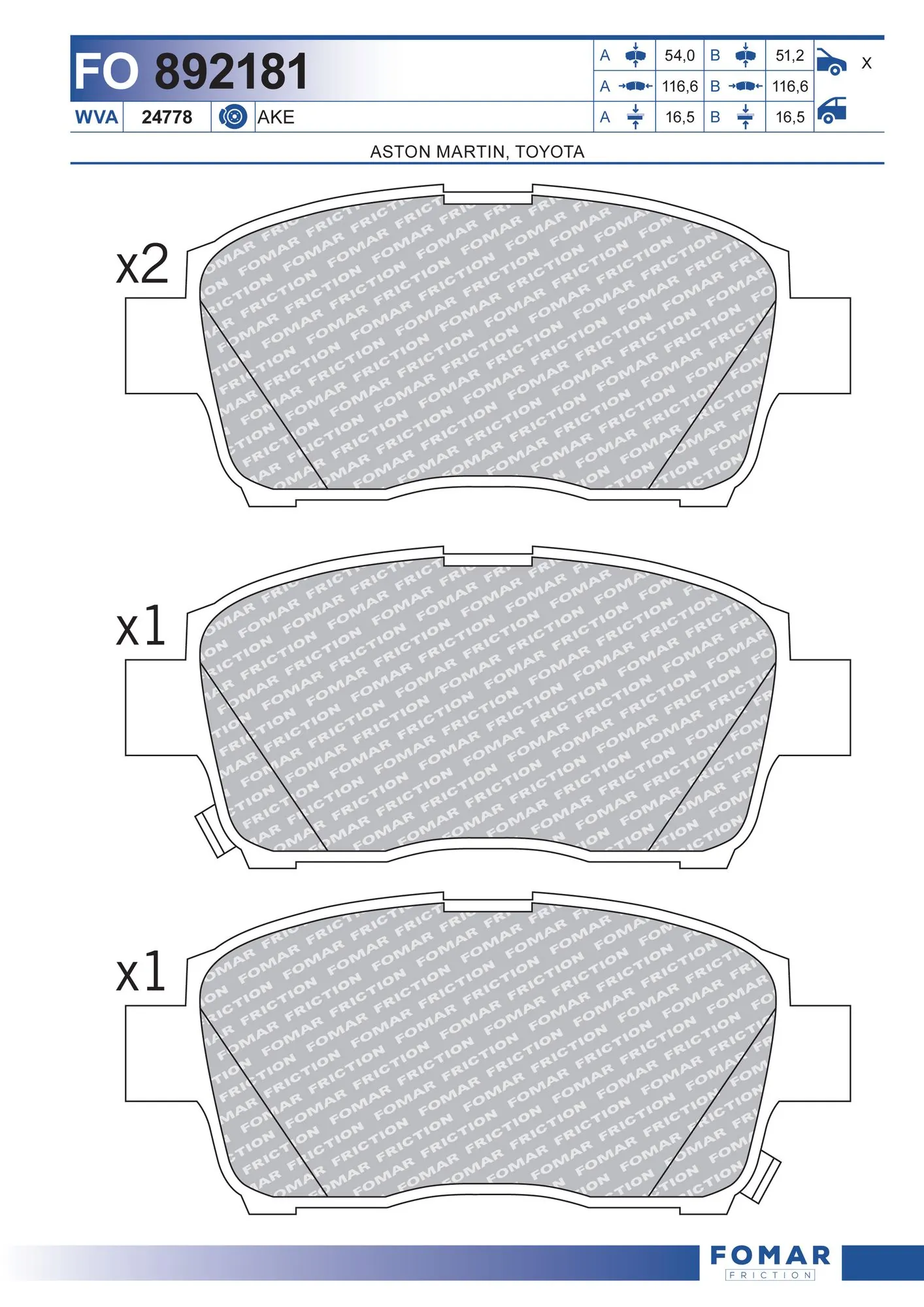 Brake Pad Set, disc brake